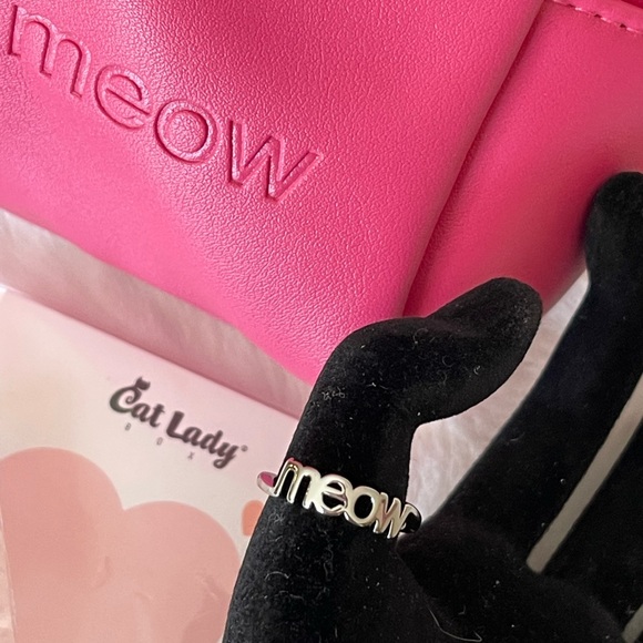 Meow 😻 Trifecta of Cat Lady Items Necklace, Ring and Small Pink Bag - Picture 6 of 11